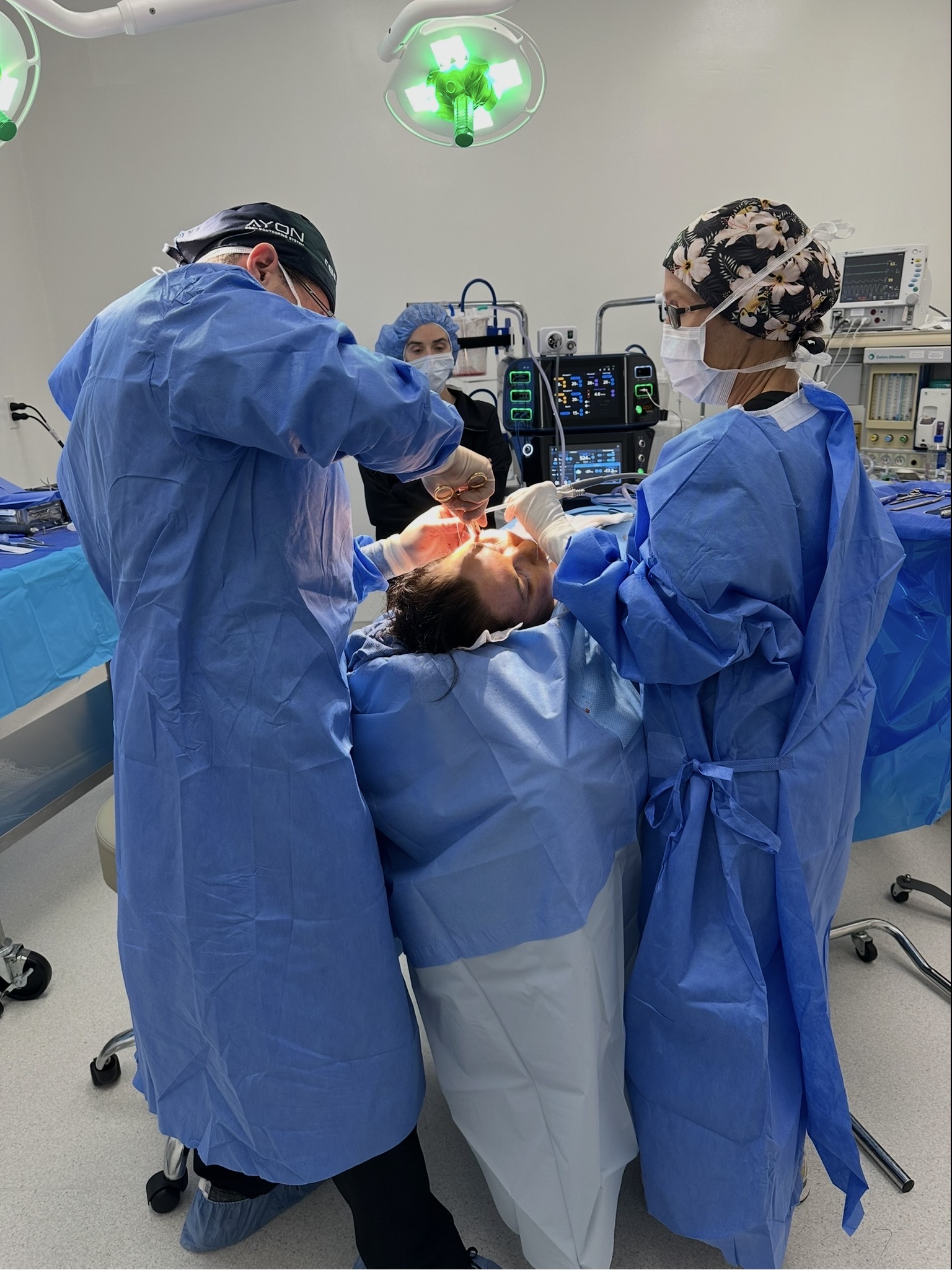 Surgical team working in a BellaNova operating room in West Palm Beach